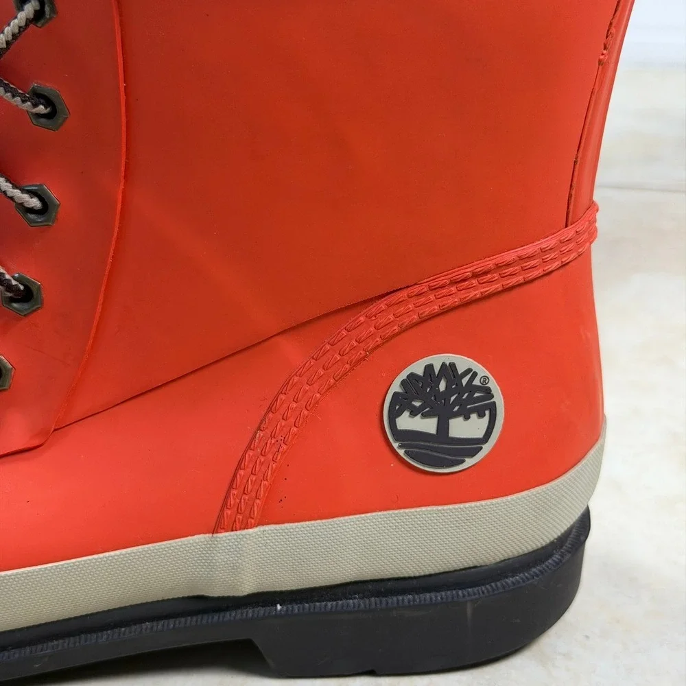 Timberland Rain Boots Womens 9 Orange Smartwool Lined Waterproof 3664R